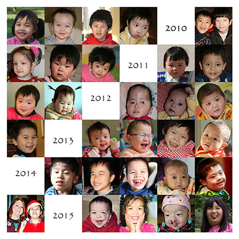collage of faces of chinese orphans