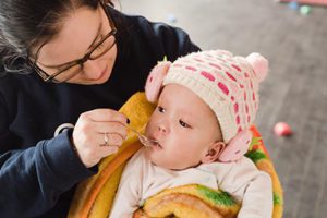 feeding infant with hydrocephalus